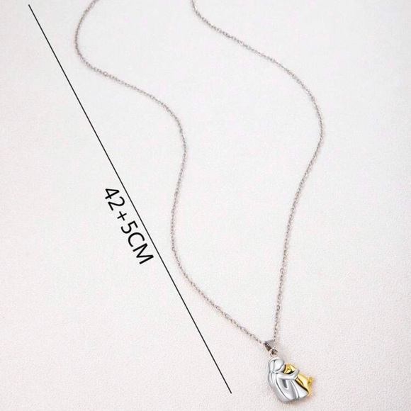 Girl Puppy Love Charm Necklace Golden Chain Dog Pet Pendant - Picture 3 of 6